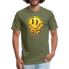 I'd rather be legkicking my friends smiley shirt - heather military green