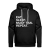 eat sleep muay thai Adult Hoodie - black