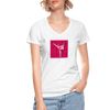 Muay Thai Chick Women's V-Neck T-Shirt - white