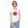 Muay Thai Chick Women's V-Neck T-Shirt - white