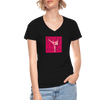 Muay Thai Chick Women's V-Neck T-Shirt - black