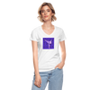 Muay Thai Chick Women's V-Neck T-Shirt - white